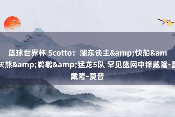 篮球世界杯 Scotto：湖东谈主&快船&灰熊&鹈鹕&猛龙5队 罕见篮网中锋戴隆-夏普